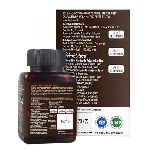 Wow Life Science Immunity Booster Capsules 60 Vegetarian - Health genesis private label