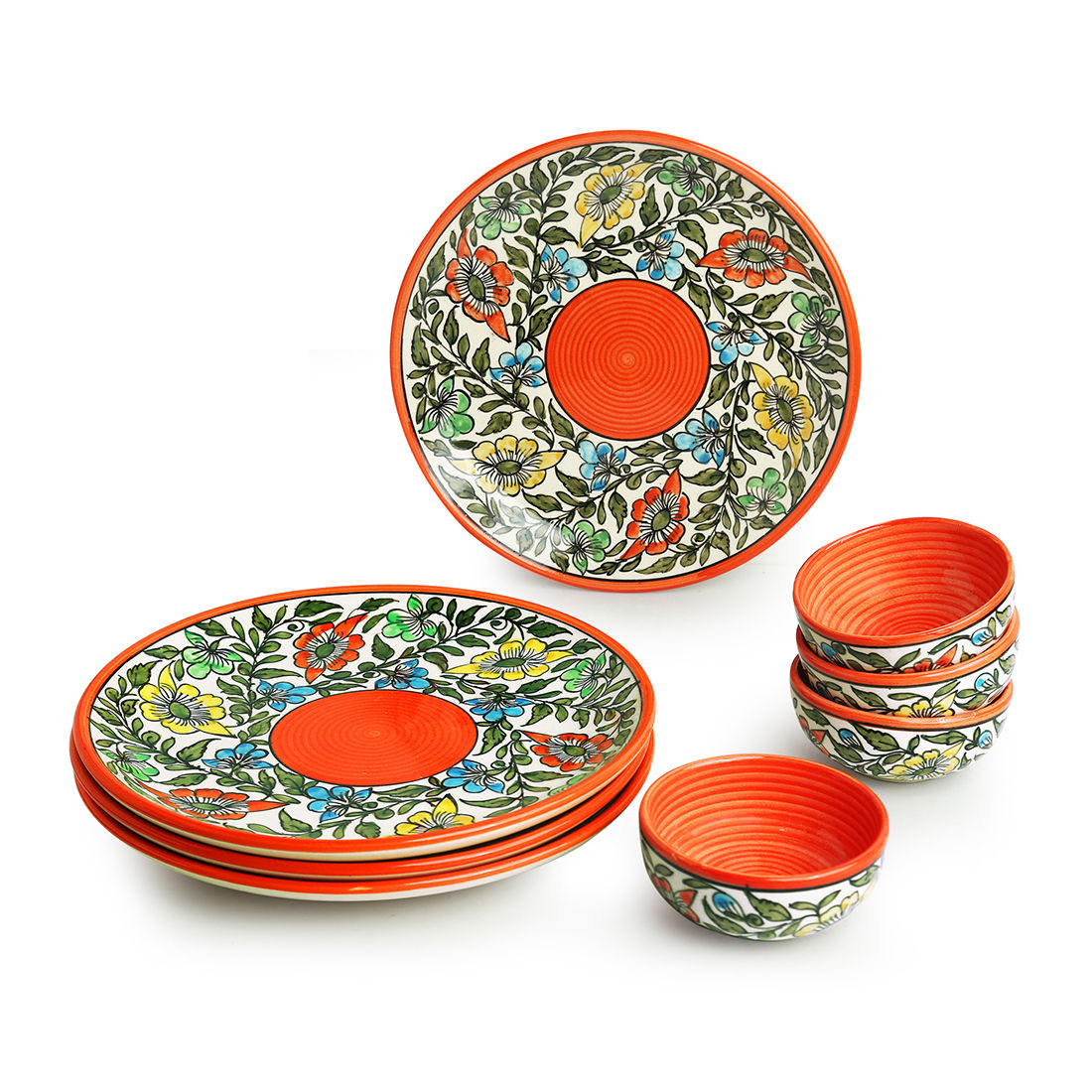 ExclusiveLane Mughal Bagheecha' Ceramic Dinner Plates With Dinner