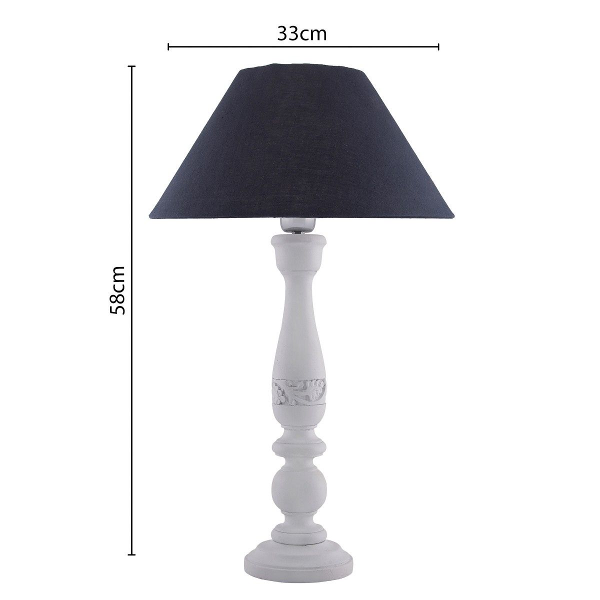 Homesake Carved White Wood Table Lamp Black Shade Buy Homesake Carved