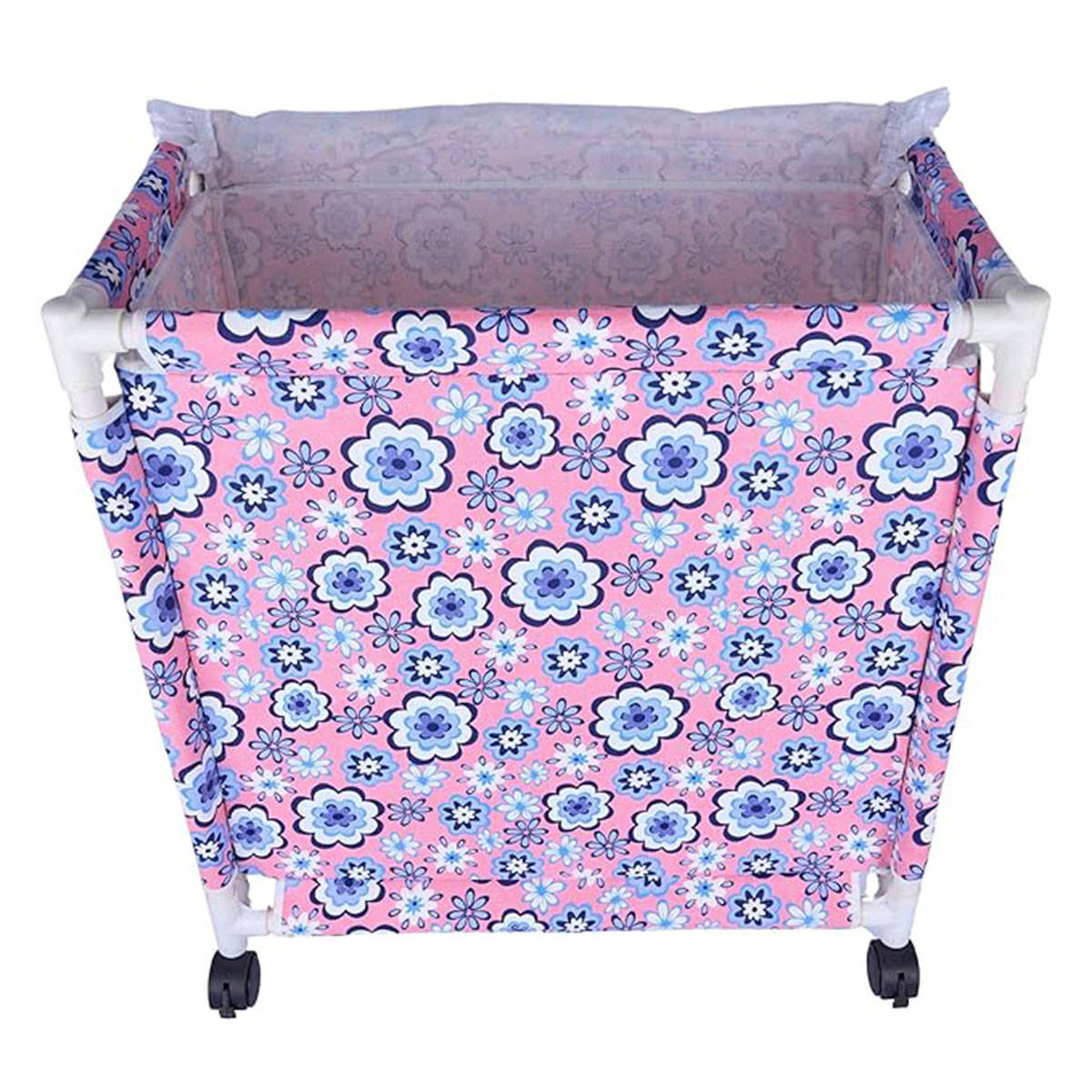 Premsons Floral Rolling Laundry Clothes Basket