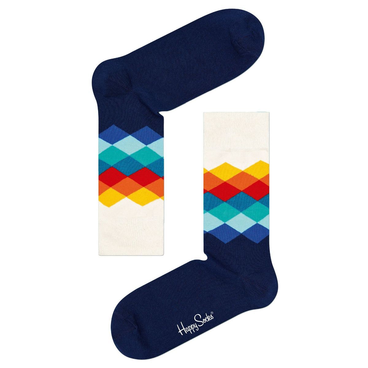 Calcetines Happy Socks Faded Diamond Unisex - Gris Oscuro | Algodón Y Elastano