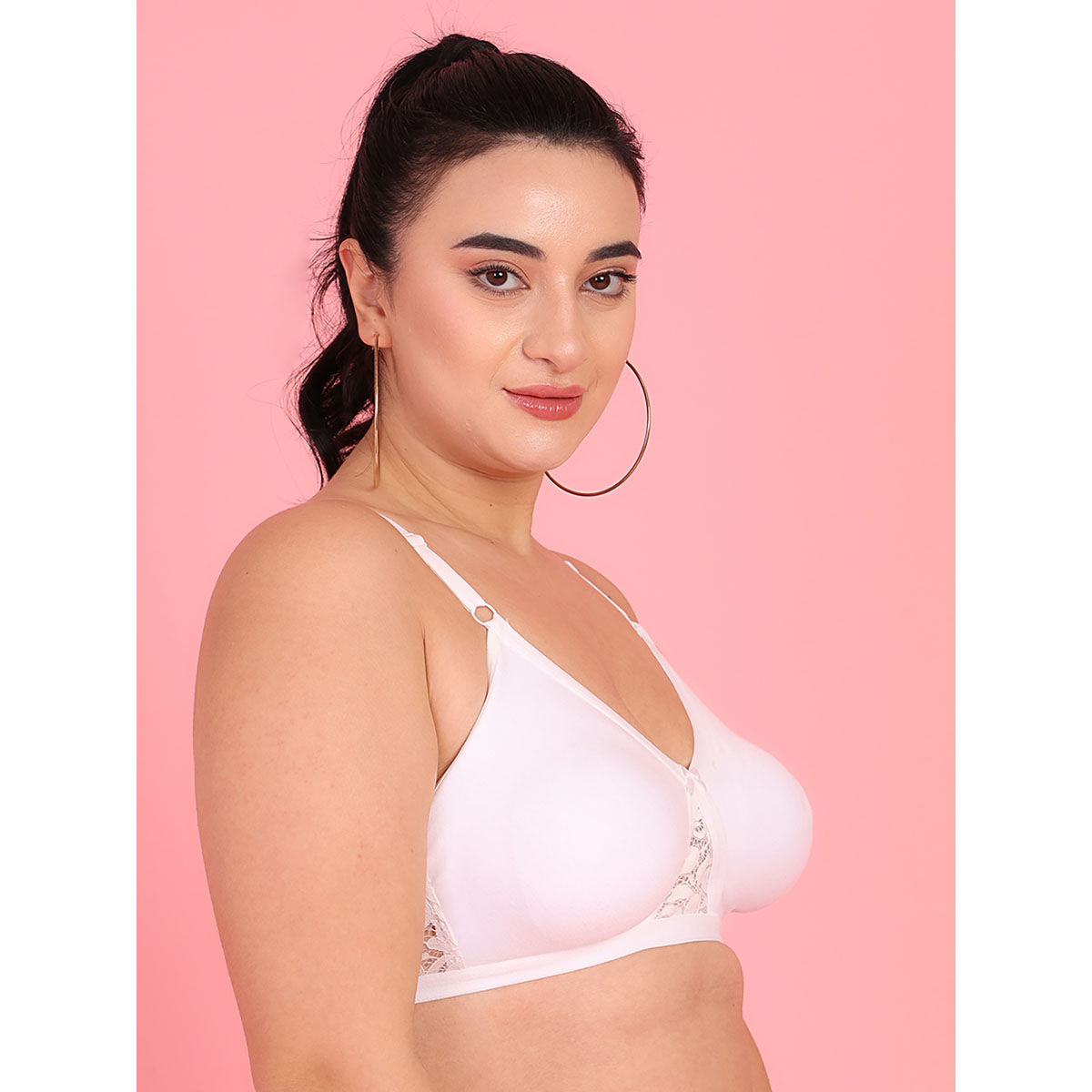 Buy Curvy Love White Plus Size Soft Cotton Everyday Full Bra Online 0087