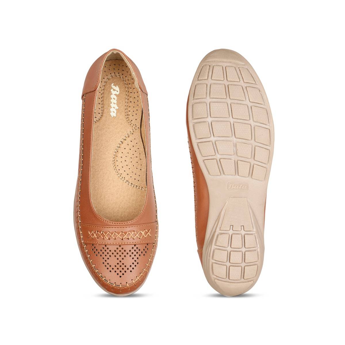 Mocassins Bata Barefoot En Cuir Pour Femme - Semelle Flexible, Large, Confort Pieds Nus, Style Slip-on