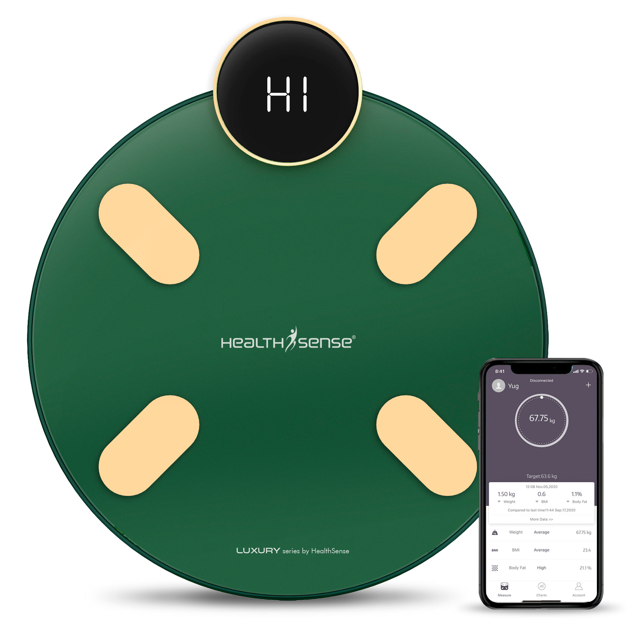 HealthSense S1 Luxury Smart Bluetooth Weighing Scale