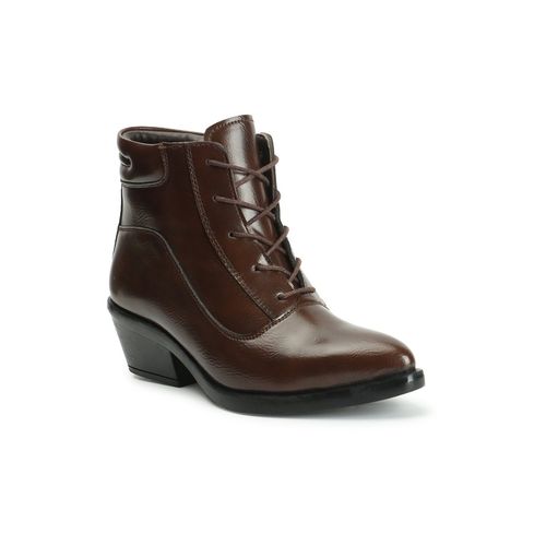 Buy ELLE Womens Fashionable Brown Color Lace-Ups Boots Online