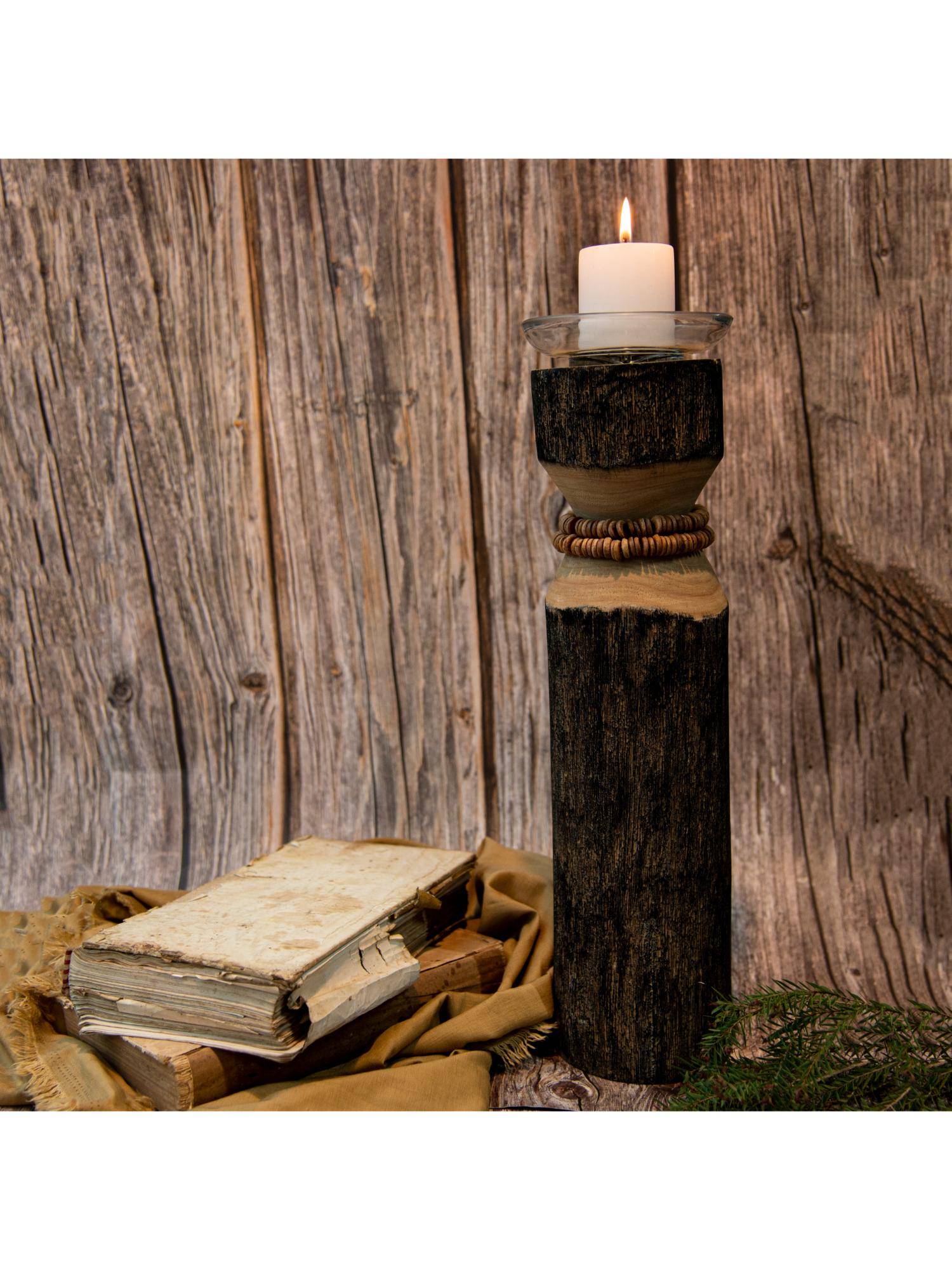 Gibox Wooden Candle Stand for Living Room & Table Decor