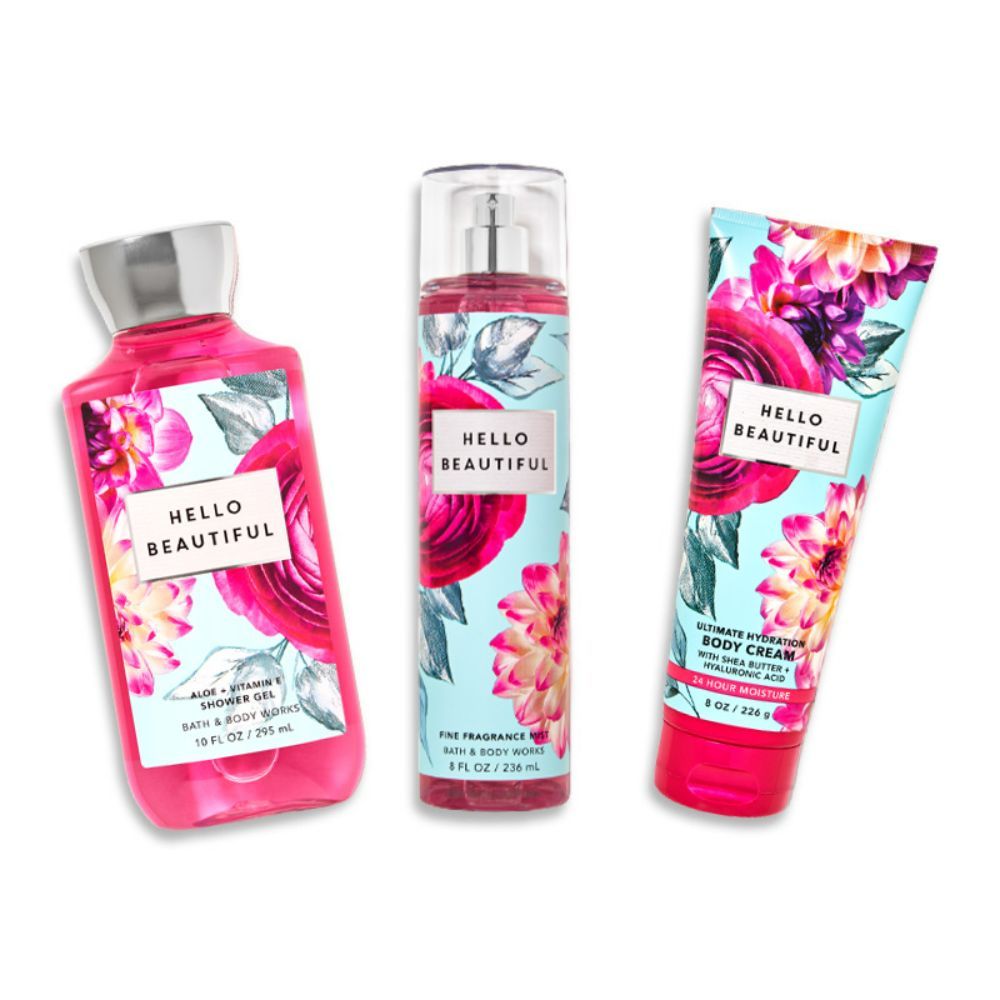 Bath & Body Works Hello Beautiful Shower Gel, Body Cream & Fragrance ...