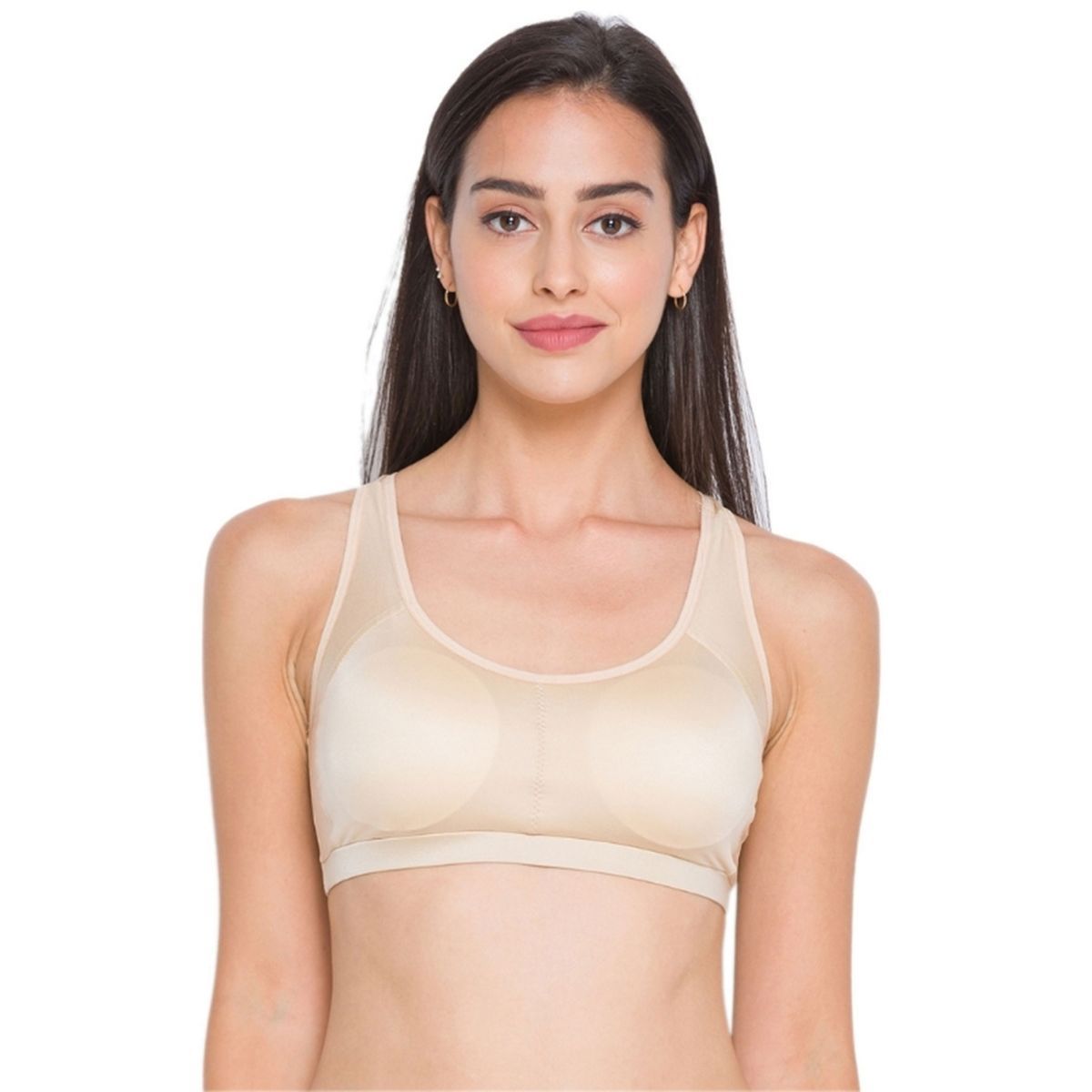 Buy Candyskin Women Solid Padded Sports Bra - Nude Online