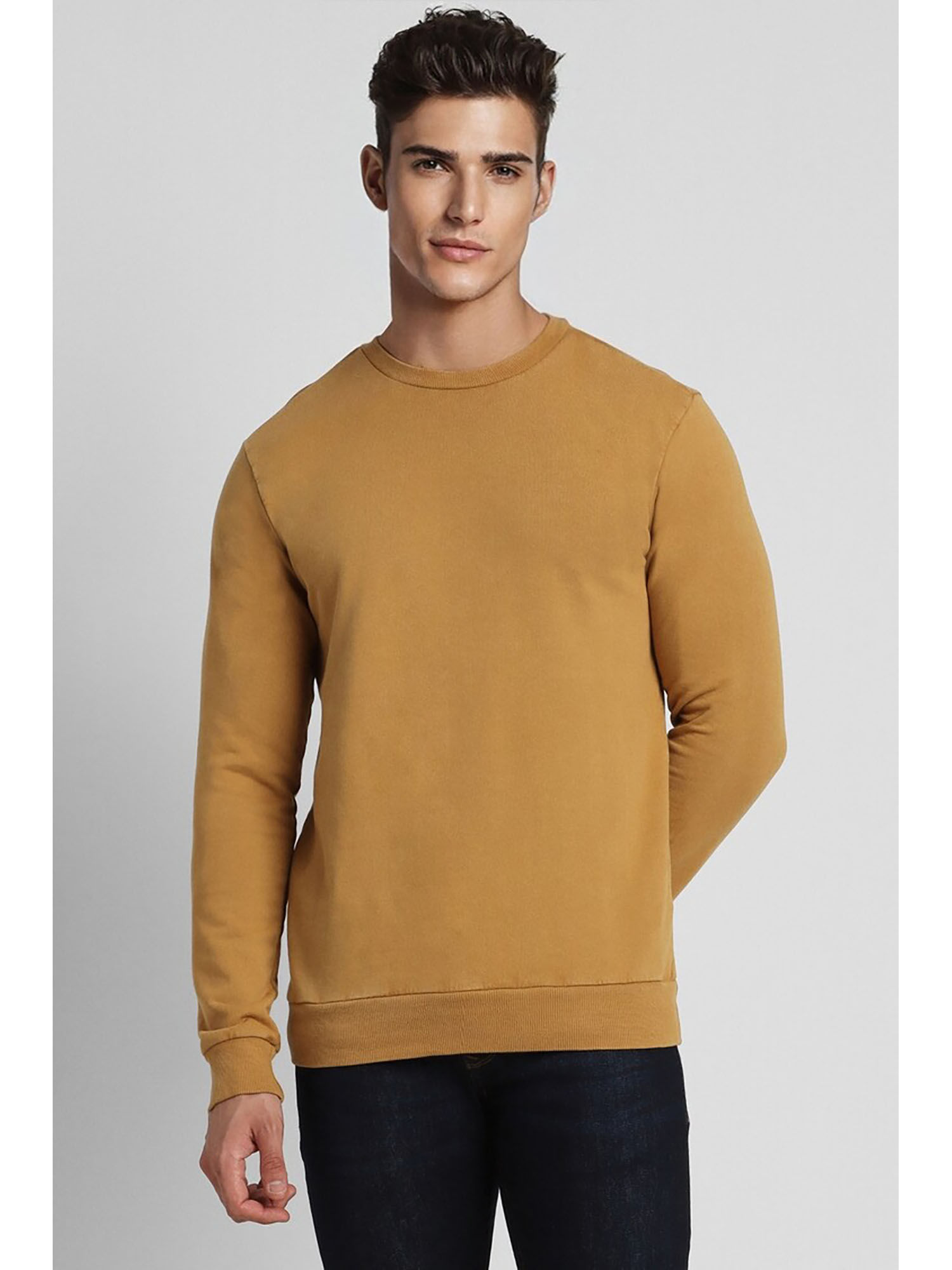 Forever 21 Men s Solid Yellow Sweatshirt