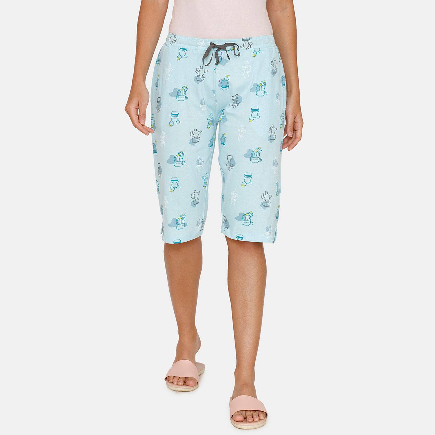 Zivame Texas Dreaming Knit Cotton Sleep Shorts Blue Buy Zivame Texas