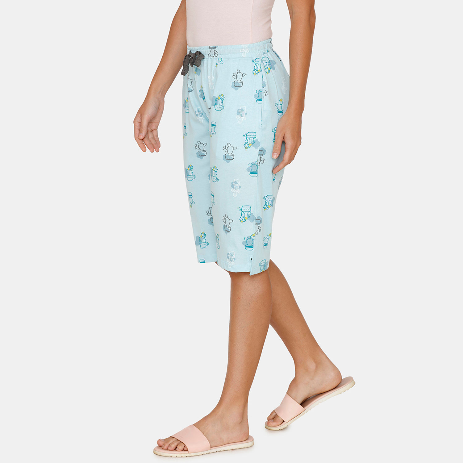 Zivame Texas Dreaming Knit Cotton Sleep Shorts Blue Buy Zivame Texas