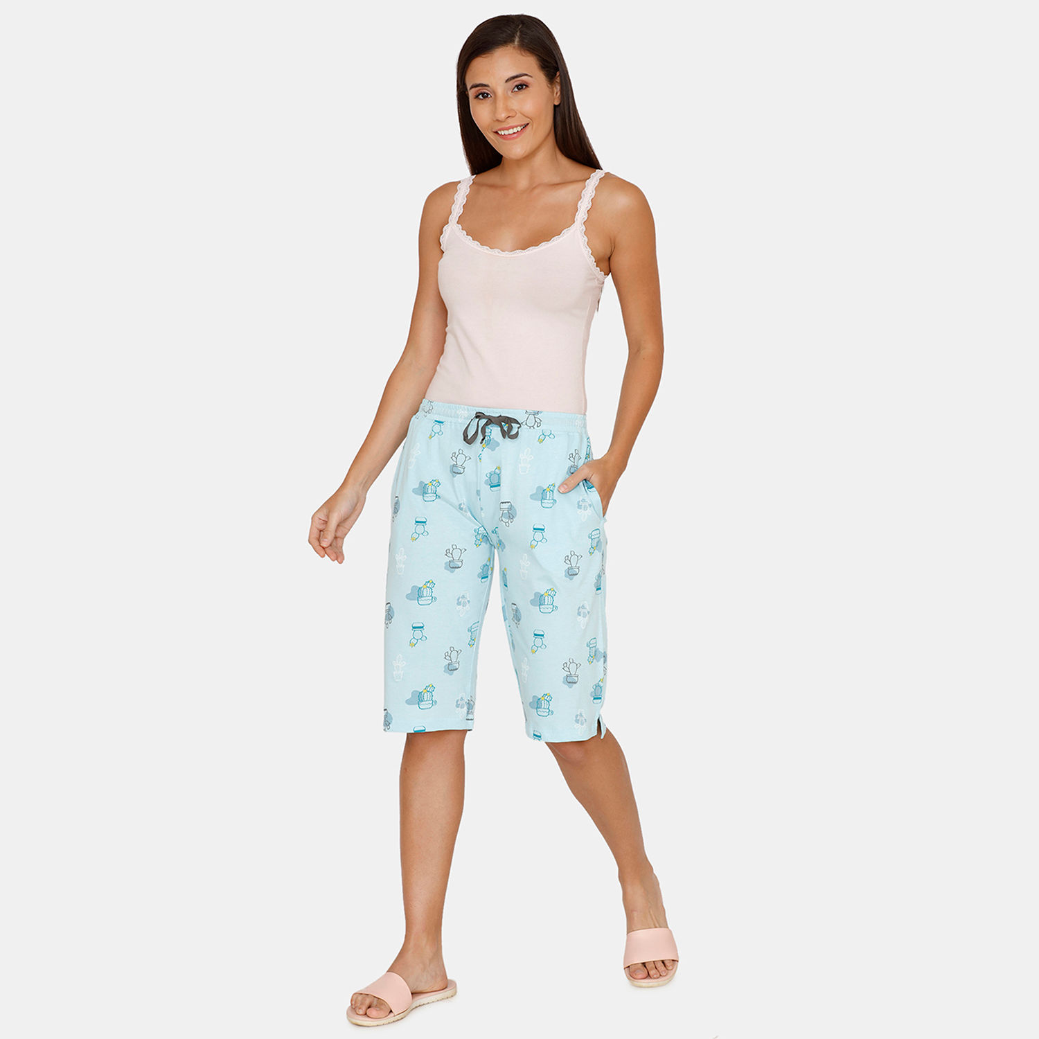 Zivame Texas Dreaming Knit Cotton Sleep Shorts Blue Buy Zivame Texas