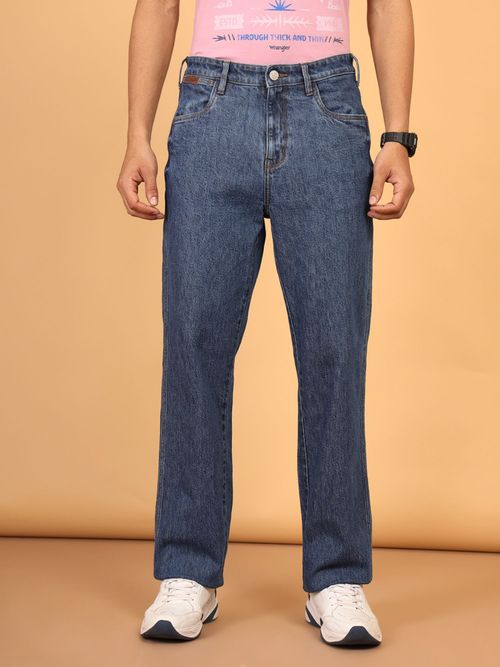 Buy Wrangler Men's Blue Davidson Regular Fit Mid Rise Light Fade