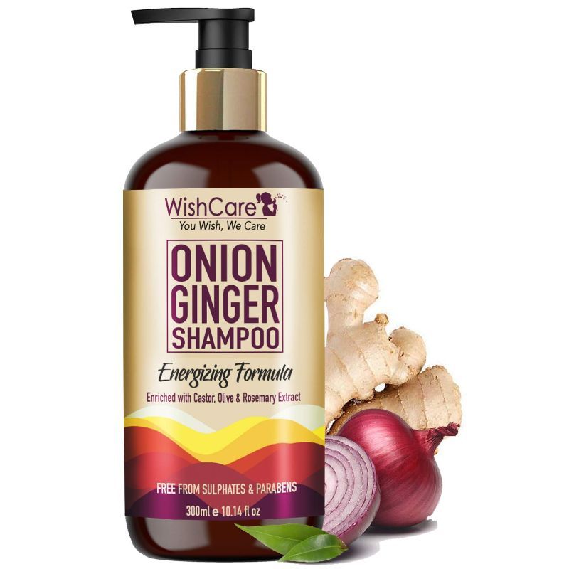 WishCare Onion Ginger Shampoo - Onion Shampoo for Hairfall Control - Paraben and Sulphate Free