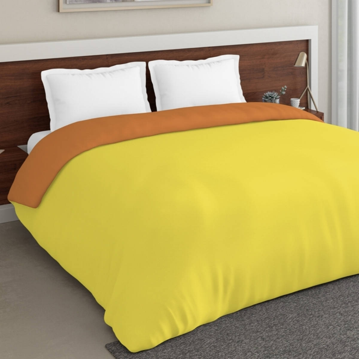 DDecor Live Beautiful Yellow Polyester 1 Double Comforter