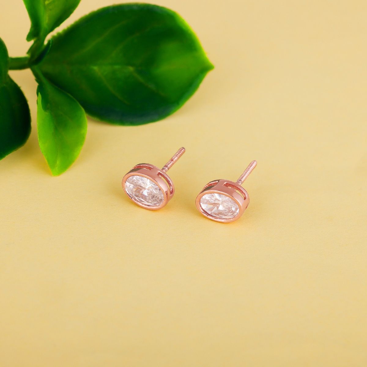 14KT Rose Gold Flower Stud Earrings 003 CT TW  Spence Diamonds