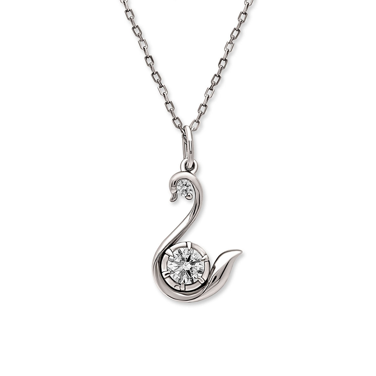 Swarovski Iconic Swan pendant, Swan, Small, Blue, Rhodium plated | Swarovski