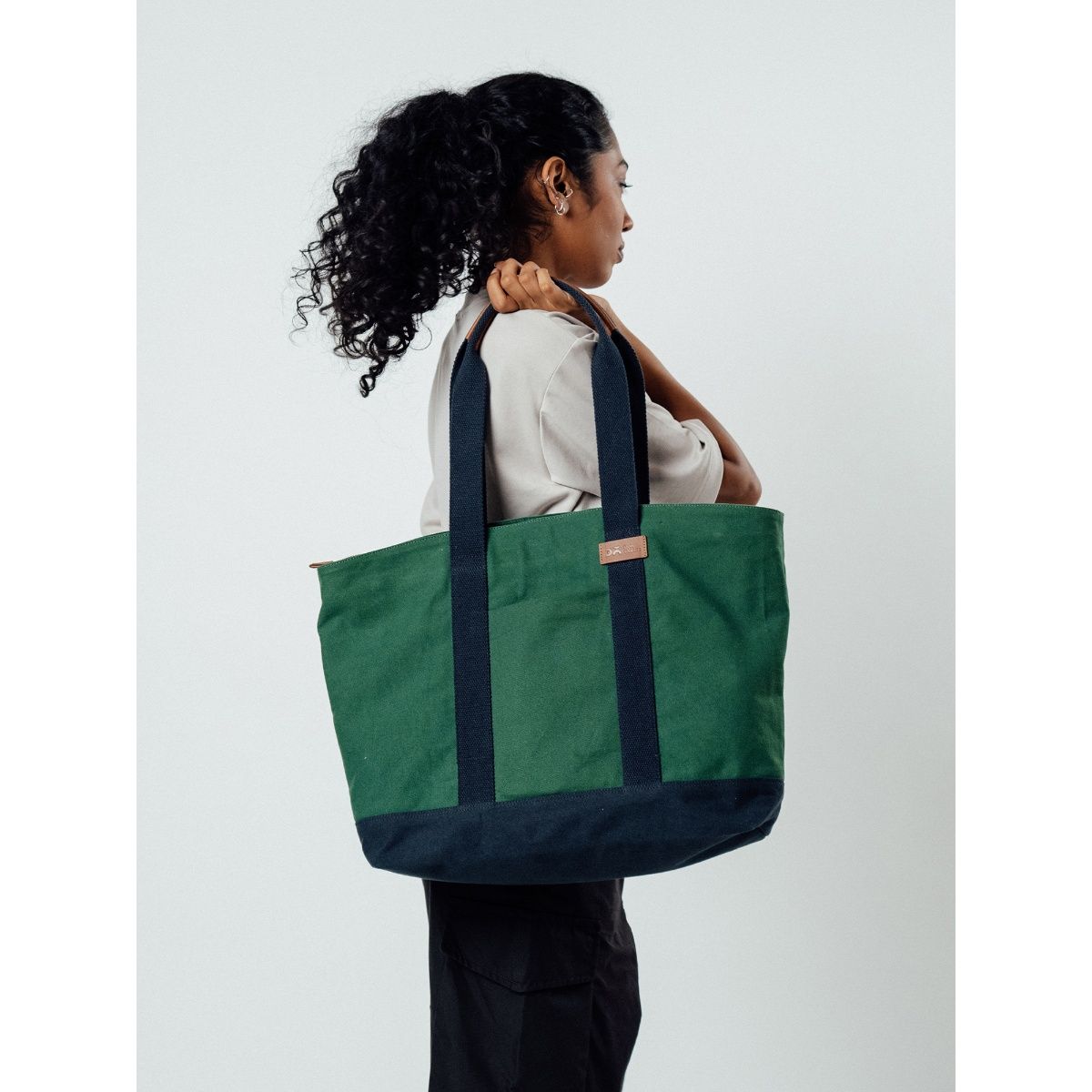 Buy DailyObjects Forest GreenNavy Field Tote Bag Online
