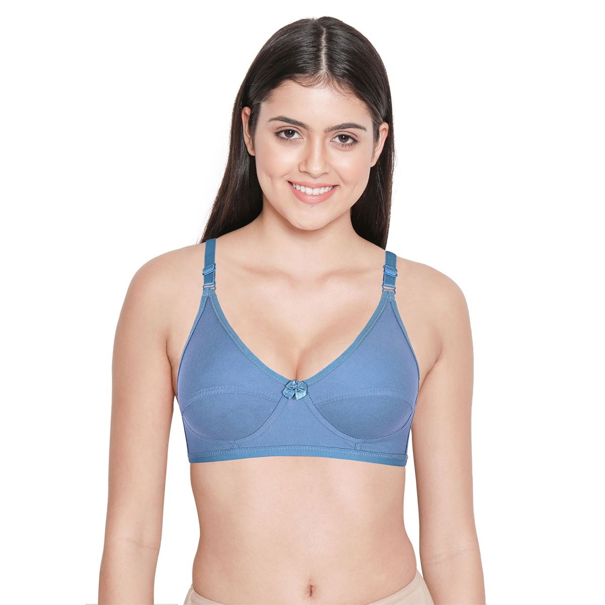 Buy Shyaway Women Captains Blue Wirefree Seamed Everyday Bra Online