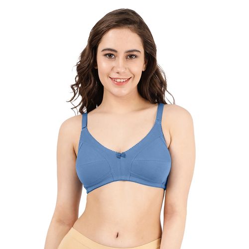 Shyaway Women Captains Blue Wirefree Full Coverage No Sag M Frame Bra (32B)