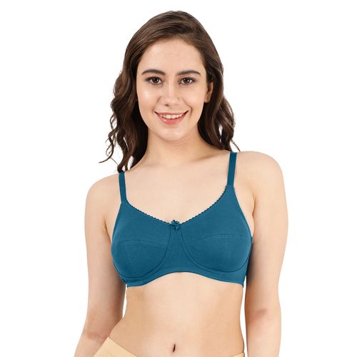 Buy Shyaway Women Moroccan Blue Non Padded 3 Part Everyday Cup Bra Online