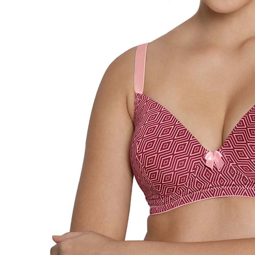 Buy SHYAWAY Women's Taabu Women's Full Coverage Wire Free Lace Trim  Everyday Padded Bra- Blue (Pack of 1) at