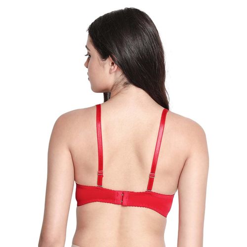 Buy Shyaway Women Fiery Red Padded Wired Full Lace Designer Bra Online
