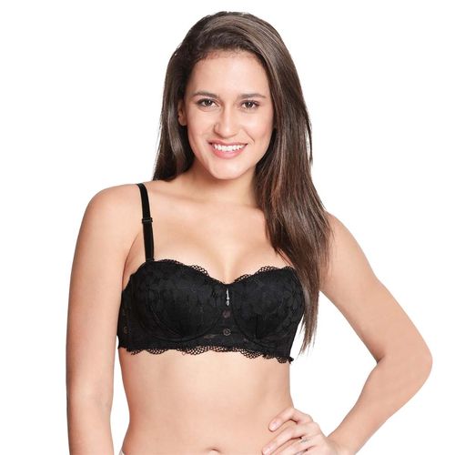 Buy Susie by SHYAWAY Women's Demi- Coverage Underwired Pushup Padded Bra -  Black (32D) at