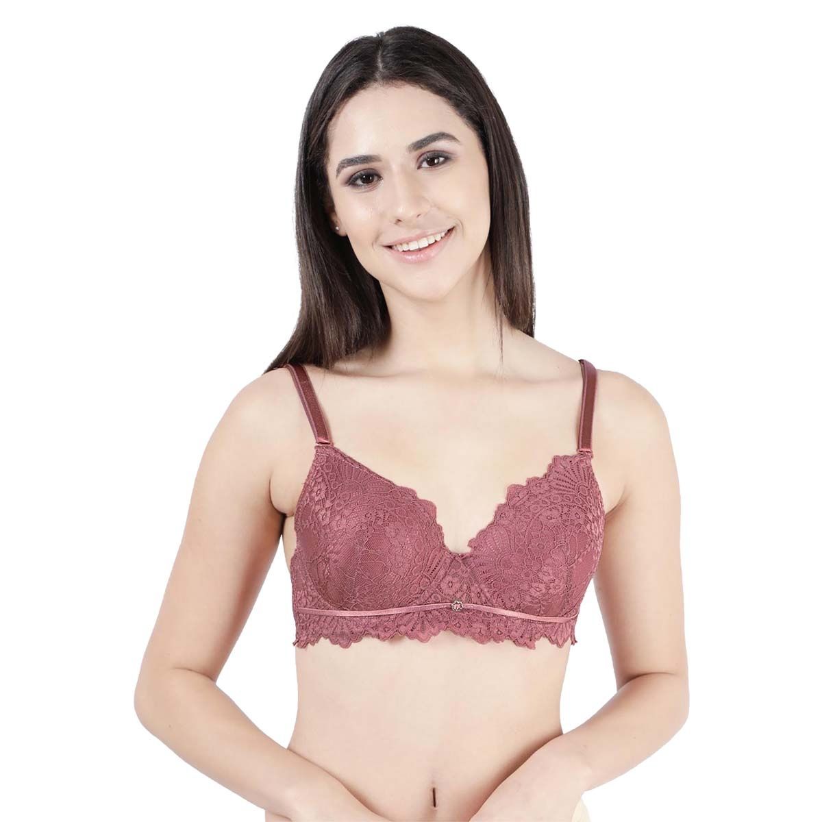 H HIAMIGOS Women's Plus Size Lace Underwire Lined Plunge T-Shirt Bra Pink  42D at  Women's Clothing store