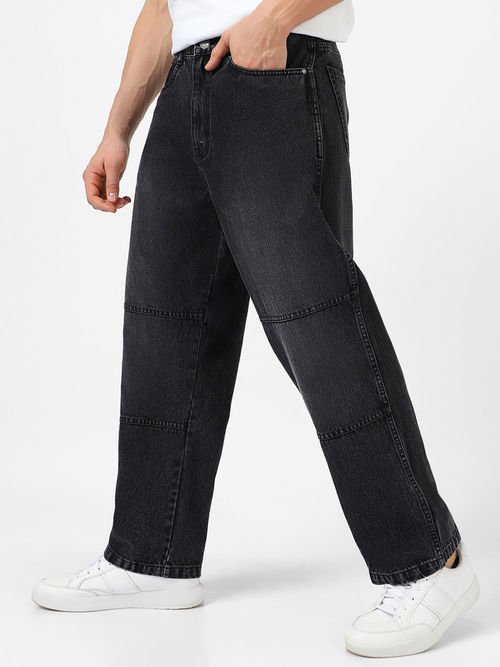 Buy Urbano Fashion Mens Black Loose Baggy Fit Cut And Sew Panelled