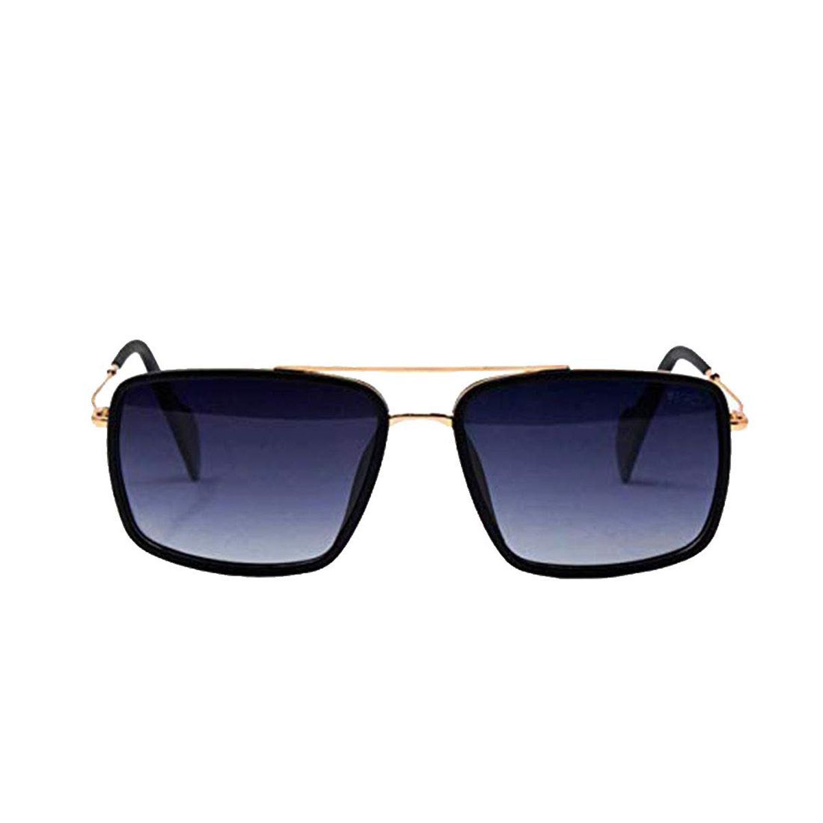 Enrico Black Polycarbonate Square Snapper Men's Sunglasses