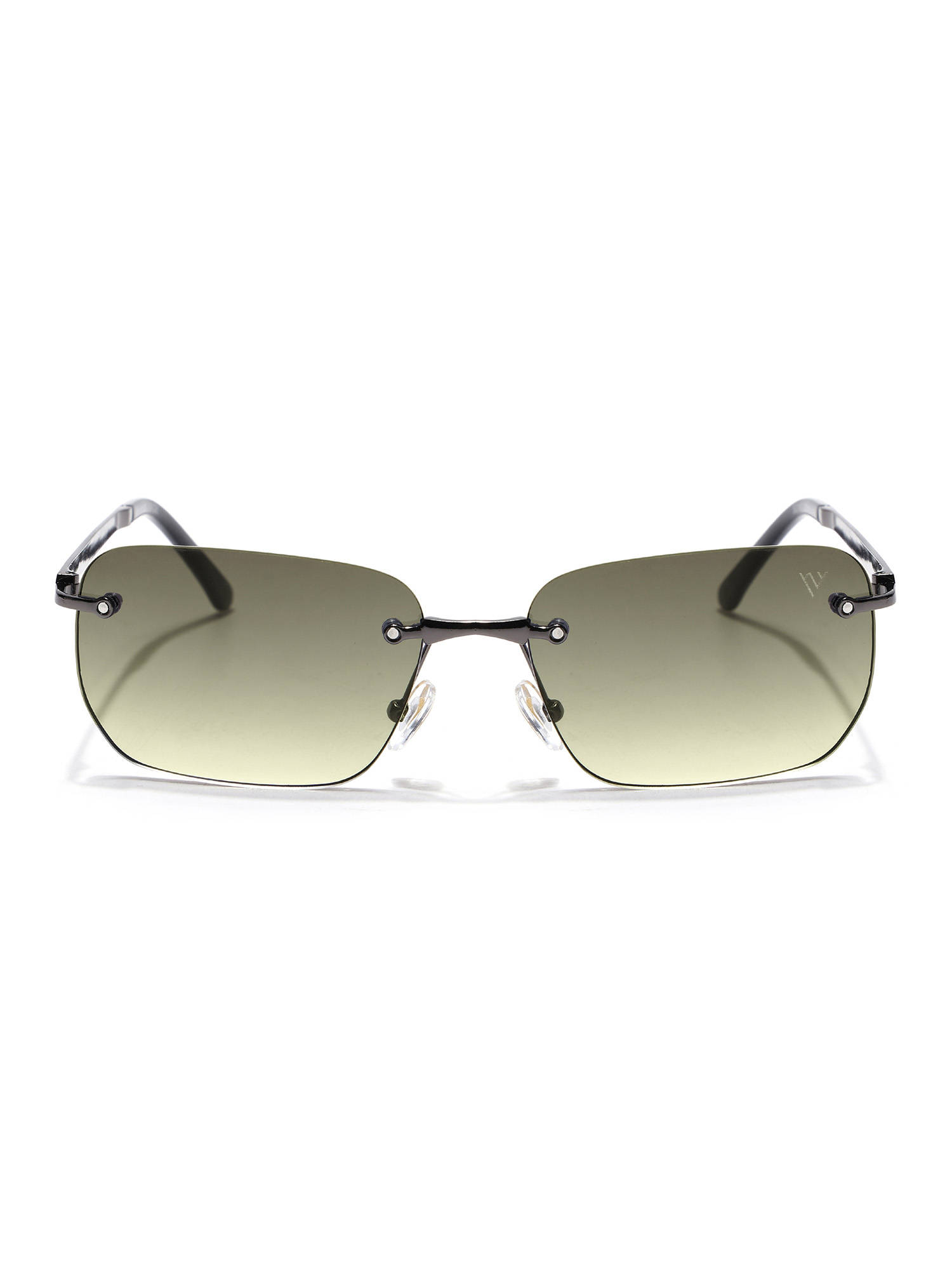 Voyage Unisex Green Lens Rimless Polarized Rectangle Sunglasses- 5G193 (52)