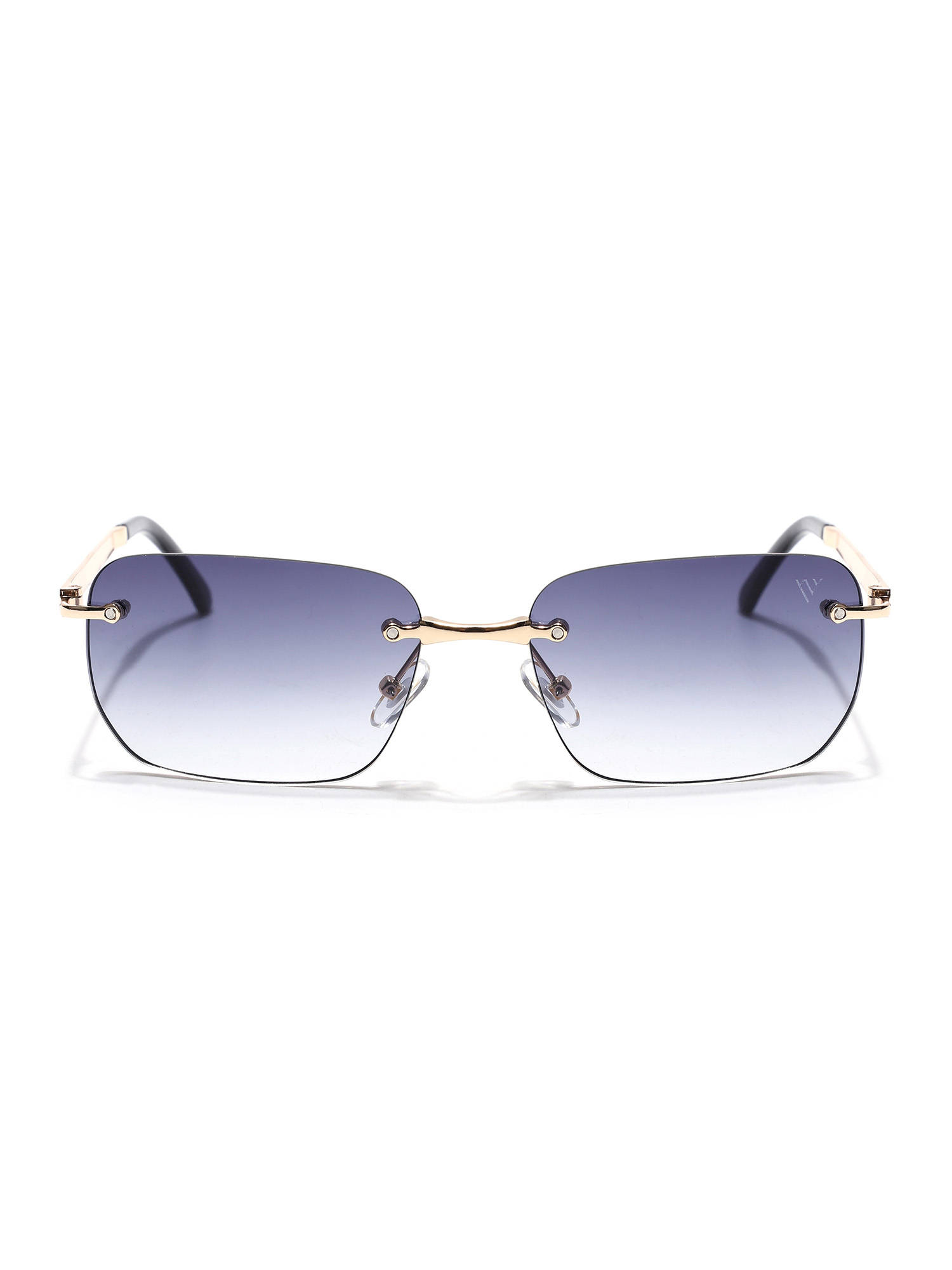 Voyage Unisex Grey Lens Rimless Polarized Rectangle Sunglasses- 5G193 (52)