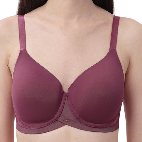 Buy SOIE Women Full Coverage Padded Wired T Shirt Bra with Mesh Detailing,  Teal, 32B at