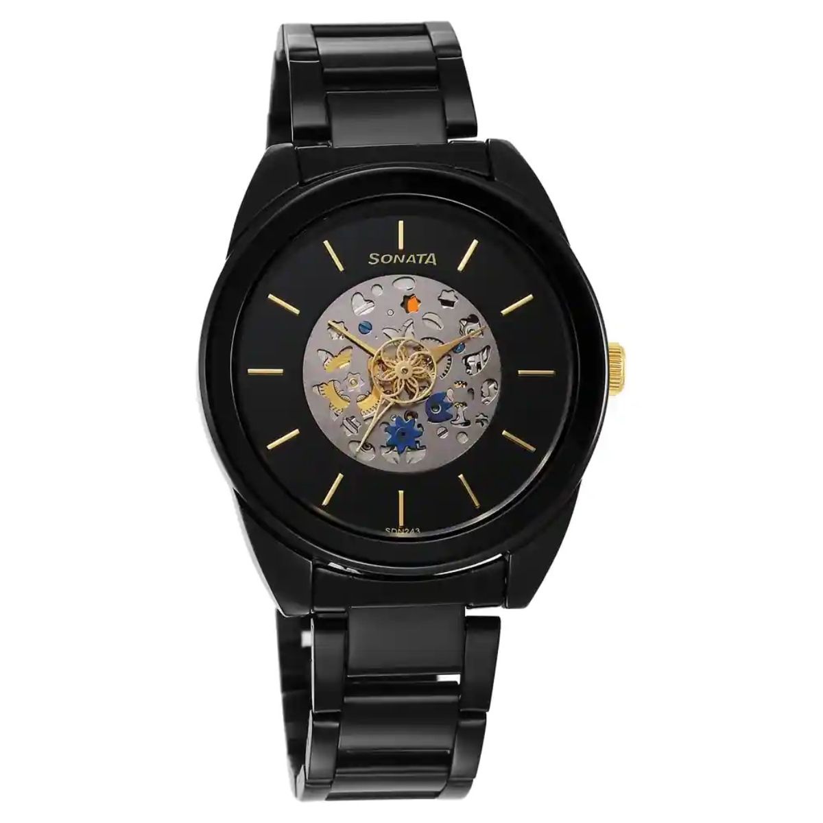 Buy Online Poze by Sonata Quartz Analog Black Dial PU Leather Strap Watch  for Men - sp70011nl01w | Titan