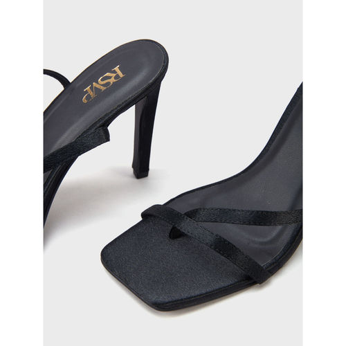 Buy RSVP by Nykaa Fashion Black Edgy Square Toe Stiletto Heels Online