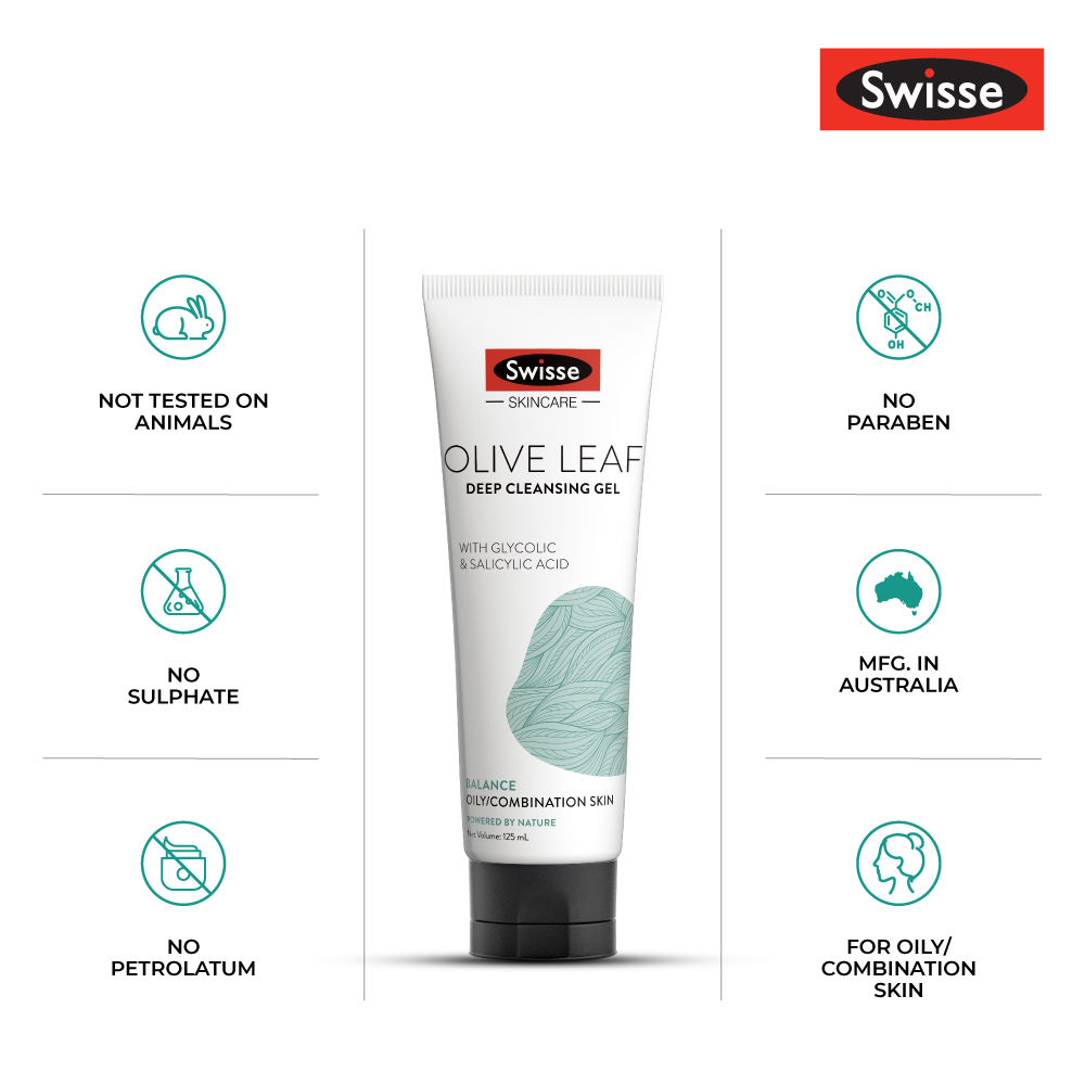 swisse skincare olive leaf deep cleansing gel