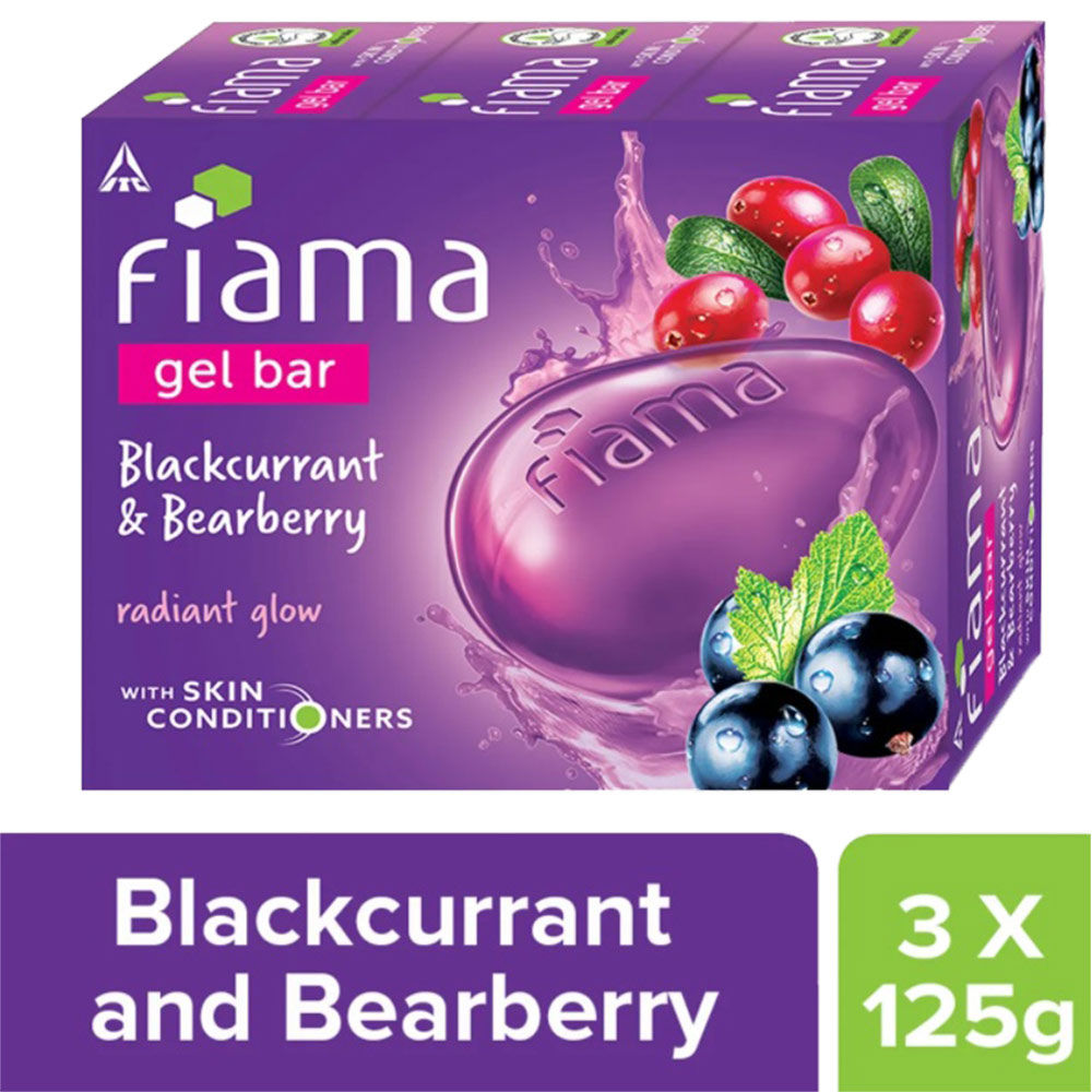 Fiama Blackcurrant & Bearberry Radiant Glow Gel Bar (Pack of 3)