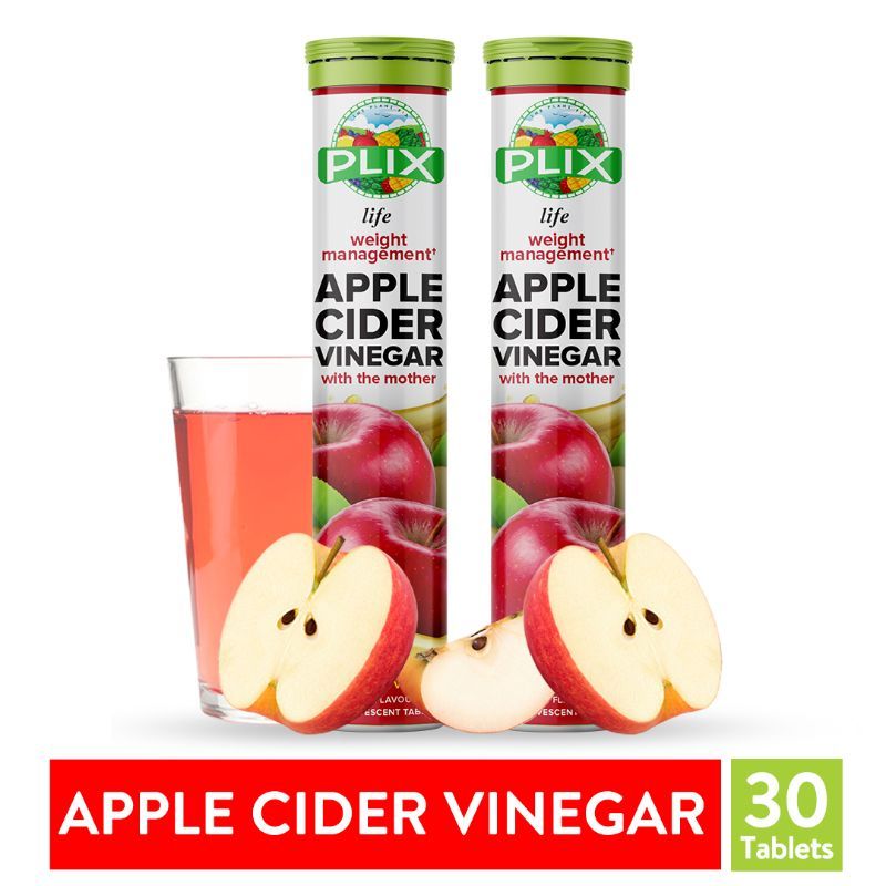 Plix Life Apple Cider Vinegar Effervescent Tablets - Apple Flavour ...