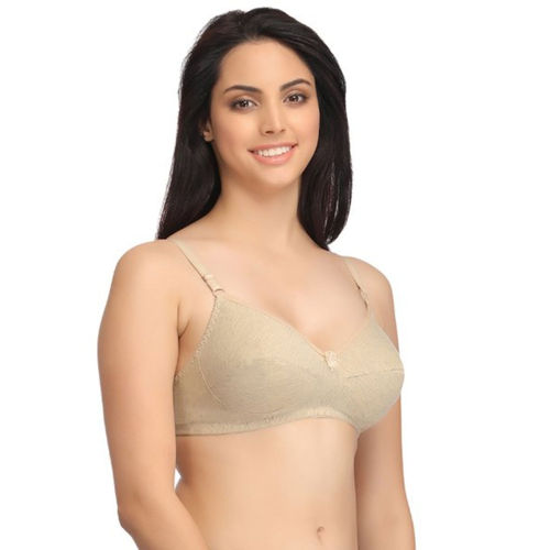 Buy Clovia Cotton Rich Solid Non-Padded Full Cup Wire Free Everyday Bra -  Beige Online