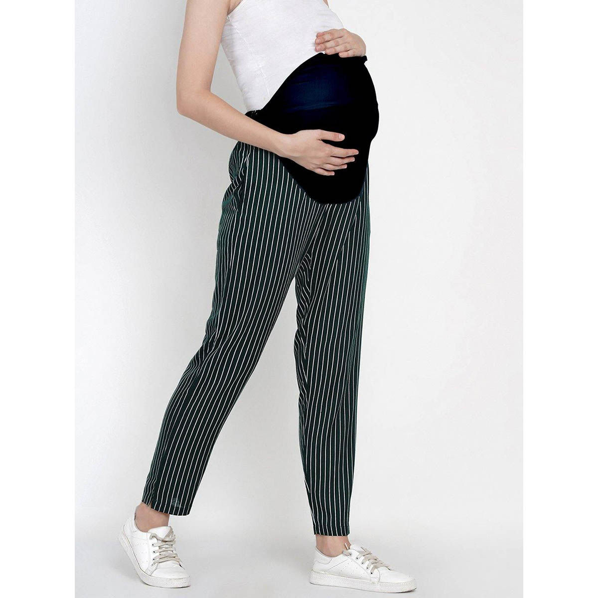Buy INSENSE Black Solid Relaxed Fit Cotton Stretch Women's Maternity Wear  Pants | Shoppers Stop