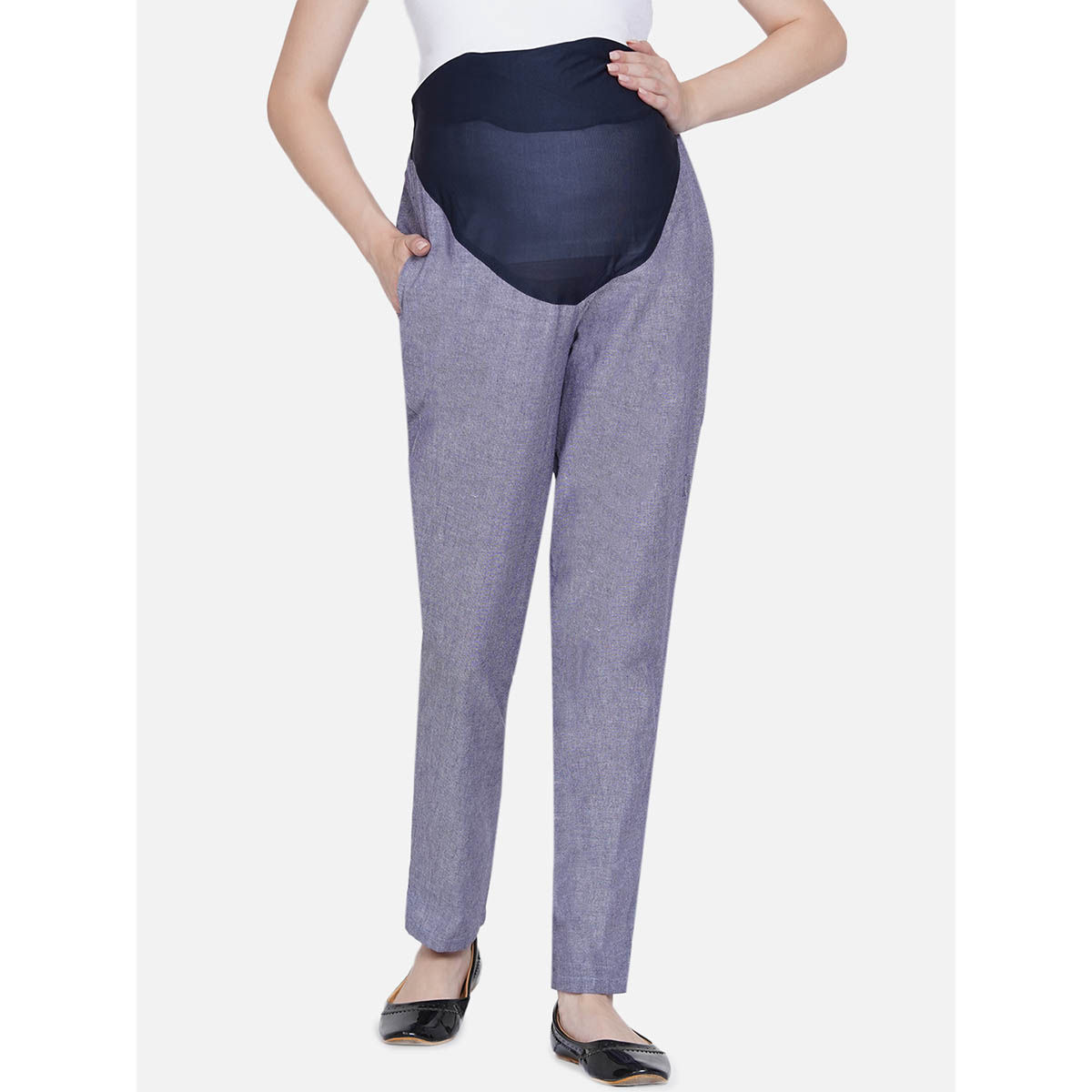 Elastic Waist Regular Belmando Fabric Maternity Trousers -W15061Z8-KNF -  W15061Z8-KNF - LC Waikiki