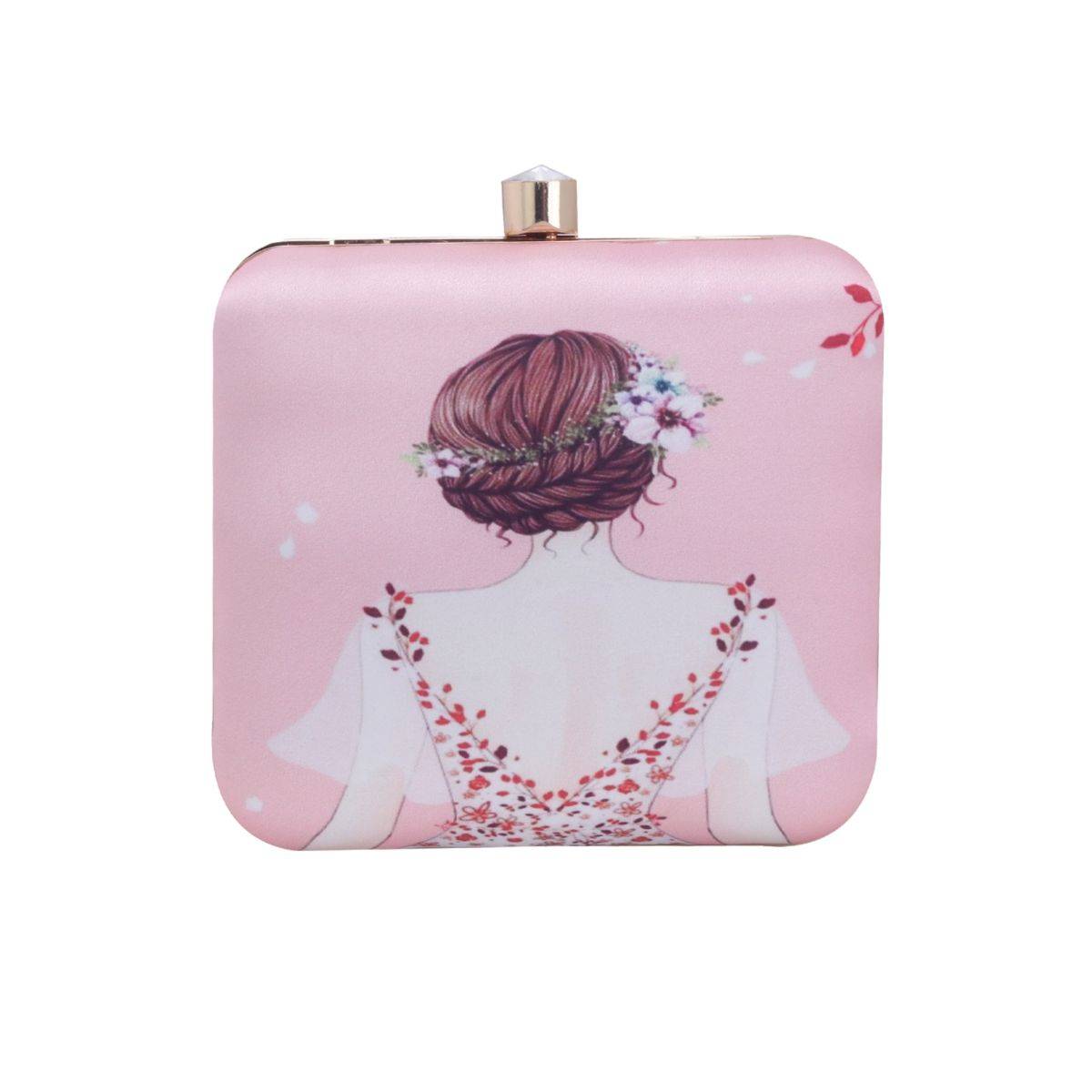 SWISNI Pink Satin Clutches SWIS-663