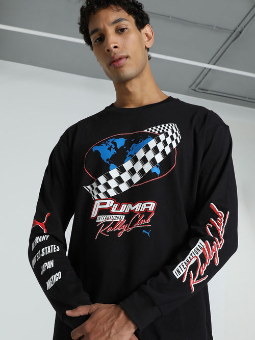 Puma GRAPHICS Moto Relaxed LS Men Black T-Shirt