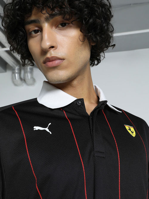 Buy Puma Ferrari Race LS Men Black Polo T-Shirt Online