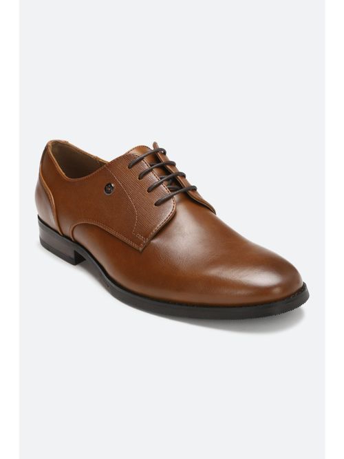 Louis Philippe Men Brown Pu Lace Up Shoes