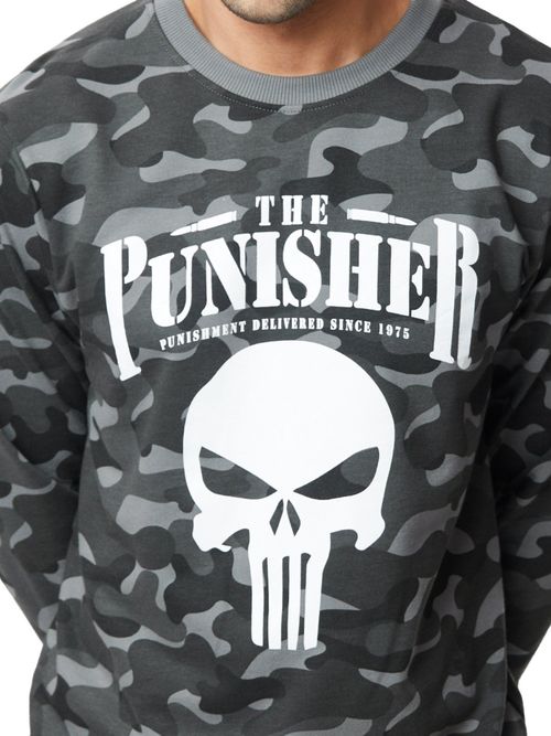 The Souled Store Official Punisher Logo Grey Colour Cotton Sweatshirts