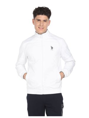U.S. POLO ASSN. Men White And Black Polyester Reversible Jacket