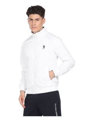 U.S. POLO ASSN. Men White And Black Polyester Reversible Jacket