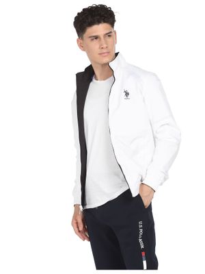 U.S. POLO ASSN. Men White And Black Polyester Reversible Jacket
